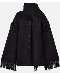 TOTEME - Fringed Scarf-Detail Wool-Blend Jacket - Lyst