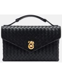 Bottega Veneta - Knot Lock Intrecciato Leather Top-Handle Bag - Lyst