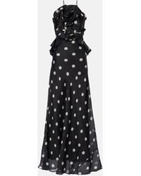 Zimmermann - Crush Polka-Dot Ruffled Linen And Silk Gown - Lyst