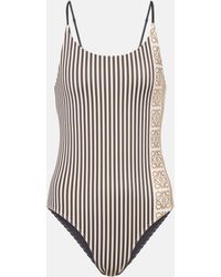 Loewe - Paula's Ibiza Anagram Striped Swimsuit - Lyst