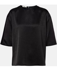 Vince - Satin T-Shirt - Lyst