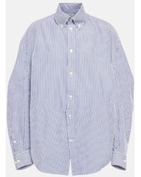 Balenciaga - Camicia gessata in cotone e seta - Lyst
