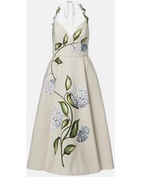 Oscar de la Renta - Floral Faille Cocktail Dress - Lyst