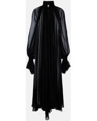 KHAITE - Edgar Semi-Sheer Silk Tulle Midi Dress - Lyst