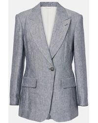 Brunello Cucinelli - Blazer Aus Hanf Und Leinen - Lyst