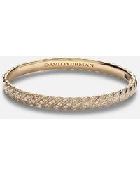 David Yurman - Sculpted Cable 18Kt Bangle With Diamonds - Lyst