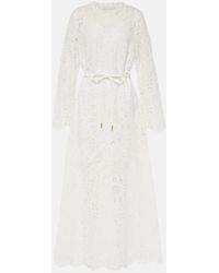 Zimmermann - Ottie Embroidered Cotton Maxi Dress - Lyst