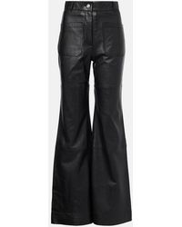Victoria Beckham - Alina High-Rise Leather Bootcut Pants - Lyst