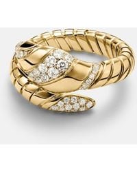 BVLGARI - Ring Serpenti Tubogas Aus 18Kt Gelbgold Mit Diamanten Und Onyx - Lyst