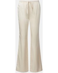 Rebecca Vallance - Elise Silk Satin Flared Pants - Lyst