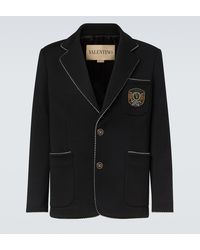 Valentino Garavani - Embroidered Virgin Wool Blazer - Lyst