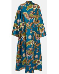La DoubleJ - Bedrucktes Midikleid Magnifico Aus Seide - Lyst