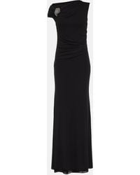 Alexander McQueen - One-shoulder Crystal-embellished Gathered Jersey-crepe Gown - Lyst