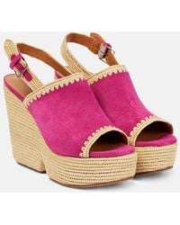 Robert Clergerie - Damya Suede Wedge Sandals - Lyst