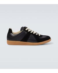 Maison Margiela - Replica Leather And Suede Sneakers - Lyst