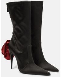 Magda Butrym - Bottes En Satin A Fleurs - Lyst