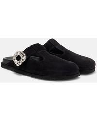 Roger Vivier - Slidy Viv' Suede Mules - Lyst