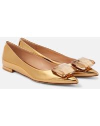 Gianvito Rossi - Jaipur Metallic Leather Ballet Flats - Lyst