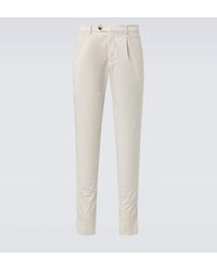 Brunello Cucinelli - Cotton-Blend Gabardine Slim Pants - Lyst