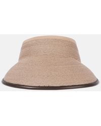 Brunello Cucinelli - Visor Aus Raffiabast Mit Leder - Lyst