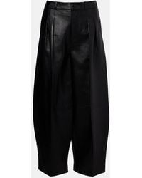Altuzarra - Dash Leather Barrel-Leg Pants - Lyst