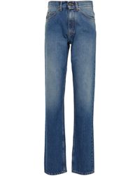 Maison Margiela High-Rise Straight Jeans - Blau
