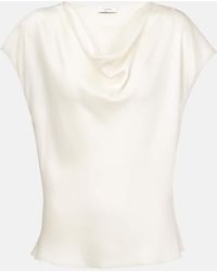 Vince - Draped Silk Satin Top - Lyst