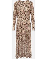 RIXO London - Cerise Leopard-print Midi Dress - Lyst