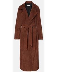 Nour Hammour - Althea Suede Wrap Coat - Lyst