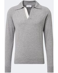 Lardini - Virgin Wool And Cashmere Polo Sweater - Lyst