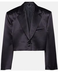 Magda Butrym - Cropped Silk And Wool Blazer - Lyst