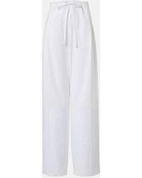 KHAITE - Trenton Cotton Poplin Wide-Leg Pants - Lyst