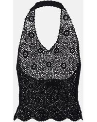 Nili Lotan - Ventura Crochet Halterneck Cotton Top - Lyst