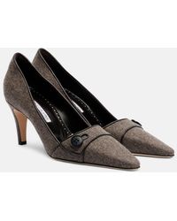 Manolo Blahnik - Lulumae 70 Herringbone Pumps - Lyst