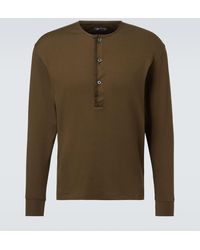 Tom Ford - Camiseta Con Botones En Mezcla De Algodon - Lyst