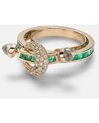 ANANYA - Chakra 18Kt Ring With Diamonds And Quartzes - Lyst