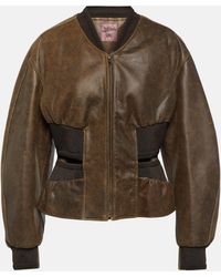 Jean Paul Gaultier - X Knwls Cutout Leather Bomber Jacket - Lyst