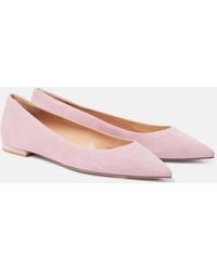 Gianvito Rossi - Gianvito Flat Suede Ballet Flats - Lyst