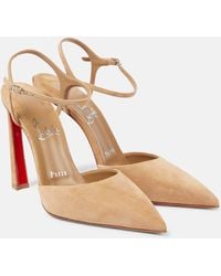 Christian Louboutin - Condora Riviera 100 Suede Slingback Pumps - Lyst