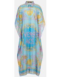 Versace - Underwater Barocco Cotton And Silk Beach Cover-Up - Lyst