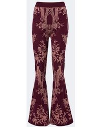 Etro - Wool-Blend Jacquard Flared Pants - Lyst