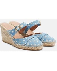 Malone Souliers - Farah Denim Espadrille Wedges - Lyst