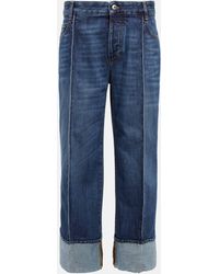 Bottega Veneta - High-rise Cropped Straight Jeans - Lyst