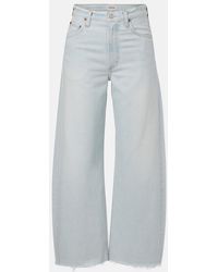 Agolde - Low Curve Fray Mid-Rise Barrel-Leg Jeans - Lyst