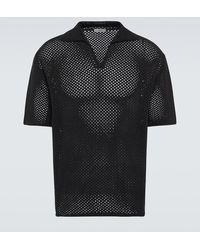 Commas - Crochet Cotton-blend Polo Shirt - Lyst
