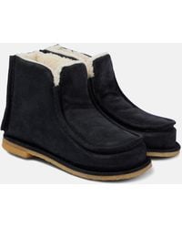 JW Anderson - Shearling-Lined Leather Ankle Boots - Lyst