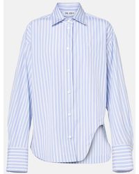 The Attico - Eliza Asymmetric Striped Cotton Shirt - Lyst