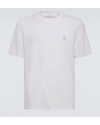 Brunello Cucinelli - Logo Cotton Jersey T-shirt - Lyst