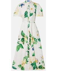 LEO LIN - Bianca Floral Cotton Shirt Dress - Lyst