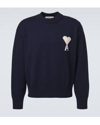 Ami Paris - Ami De Cour Wool And Cotton Sweater - Lyst